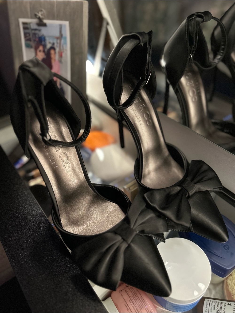 Rag & Co Womens Dingles High Heeled Satin Bow Sandals